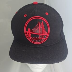 Black and Red Embroidered Snapback Hat